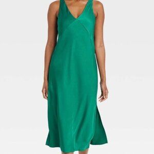 NWT A New Day Green Midi Slip Dress - Size Small